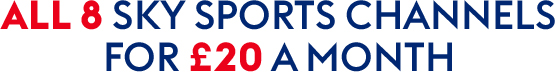 All 8 Sky Sports channels for £20 a month